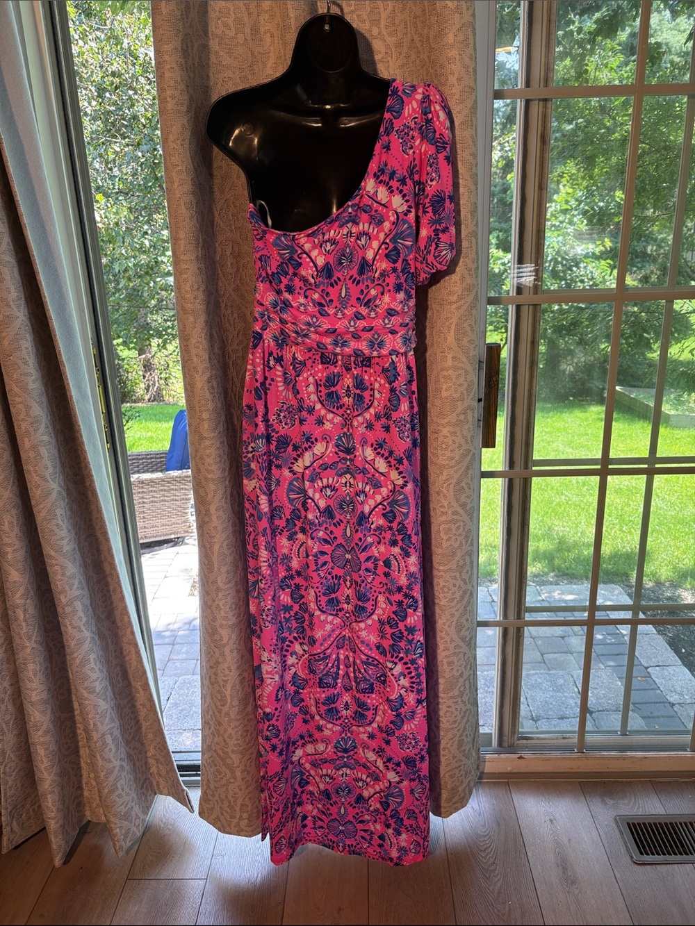 Lilly Pulitzer Solana Havana pink One-Shoulder Pink XL Maxi Dress - NWT - Picture 2 of 5